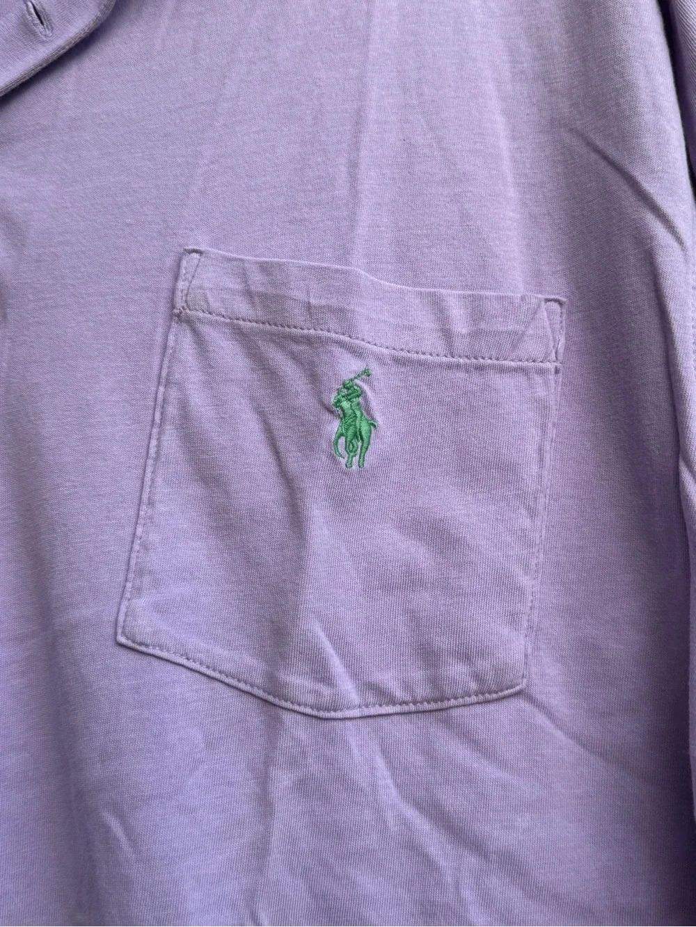 Ralph Lauren Lavender Short-Sleeve Polo with Chest Pocket